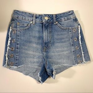 ZARA HIGH WAISTED DENIM JEAN SHORTS